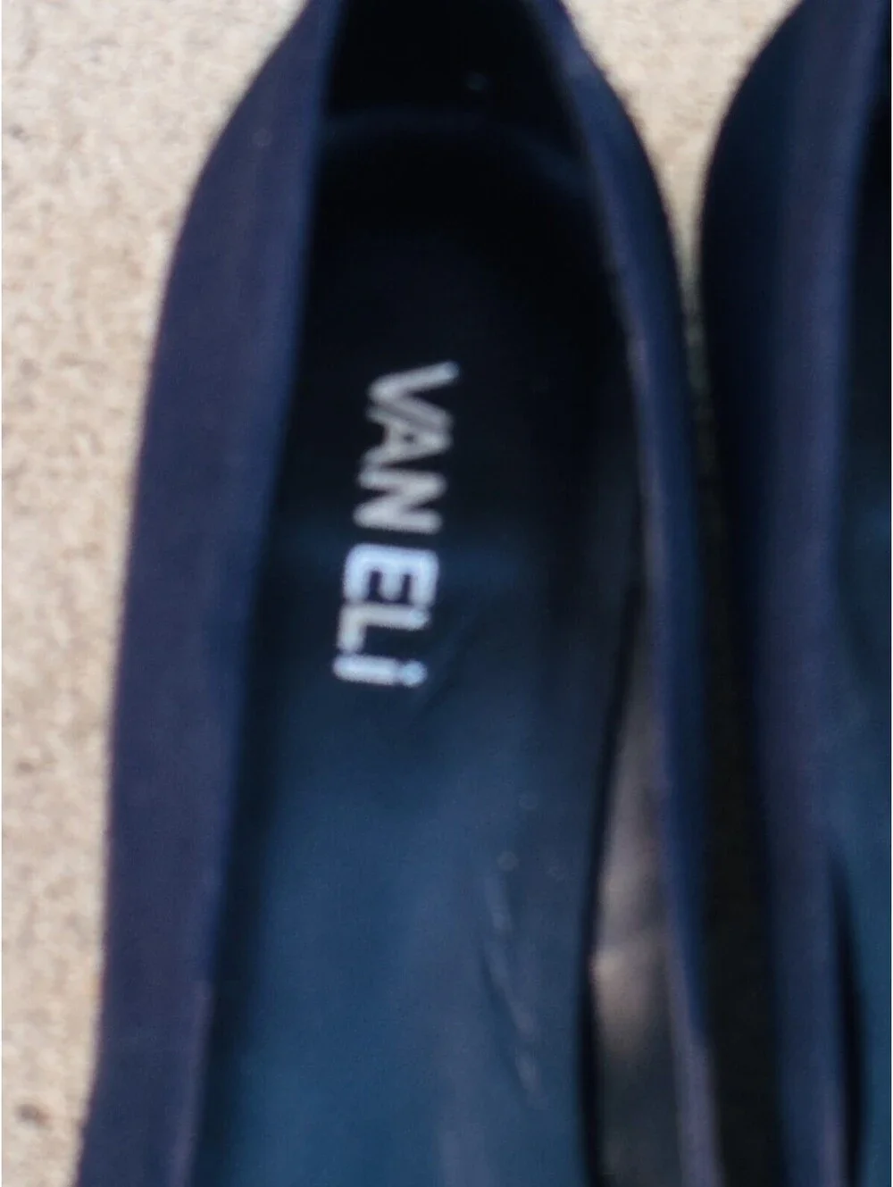Vaneli Womens Navy Pumps Colorful Embellished Toe Block Heel Dress Shoes size 8